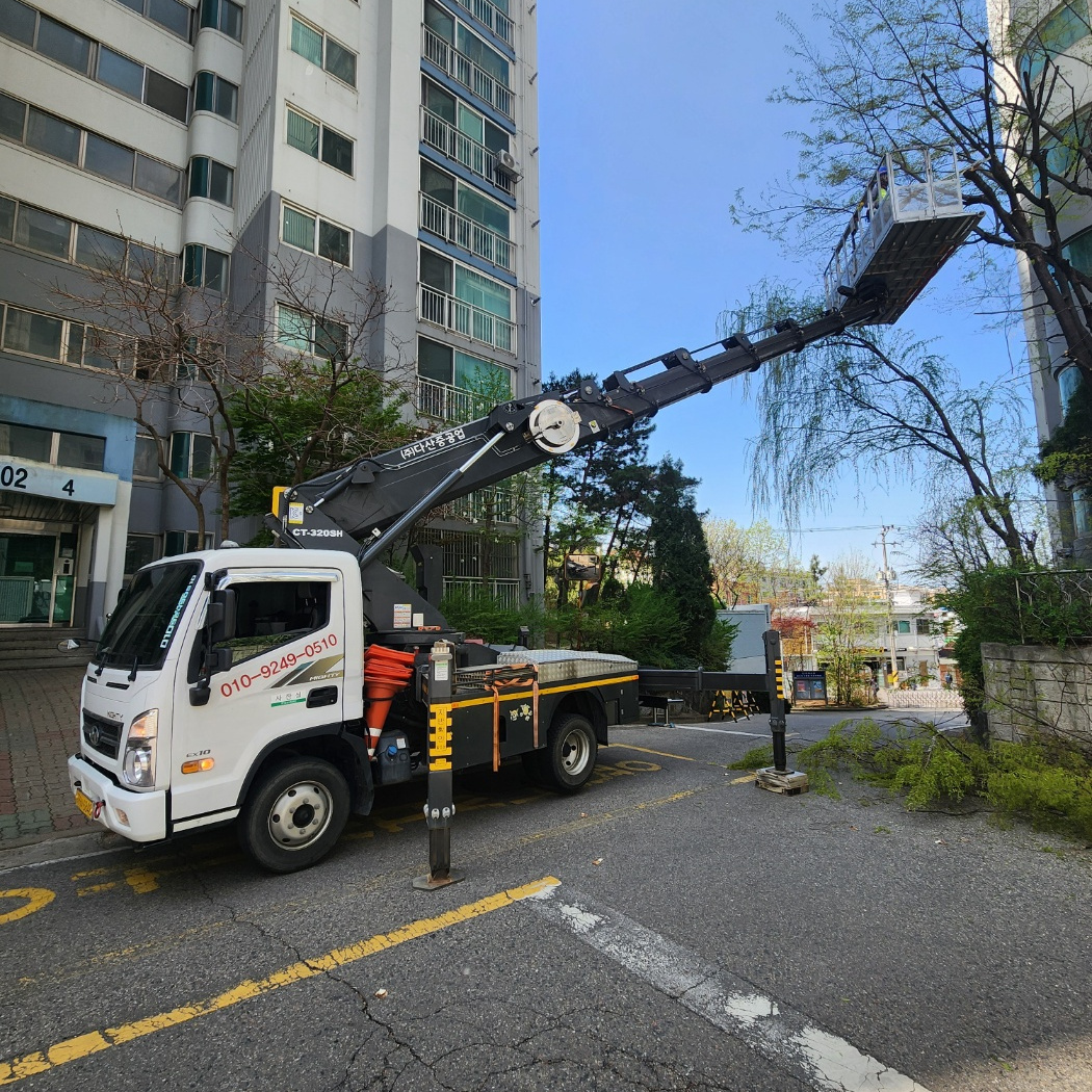 천안 간판 LED 스카이차 작업